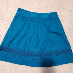 LOFT Ann Taylor türkis Ösen A-Linie Rock Größe 0 Plissee Taille Sommer Mini - Bild 1 von 5