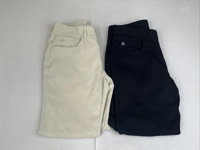 Peter Millar EB66 5 Bolsillos Chino Pantalones Hombre’s 32x28 Lote de 2 Negro/Caqui Foto 1 de 4