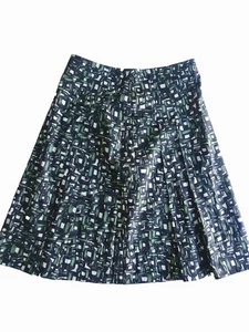 Gonna donna plissettata Coast UK 10 nera verde lunghezza ginocchio elegante lavoro ufficio ottime condizioni - Foto 1 di 6