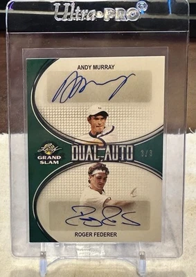 2018 Leaf Grand Slam Tennis Roger Federer Andy Murray Dual Auto /3 - Image 1 of 4