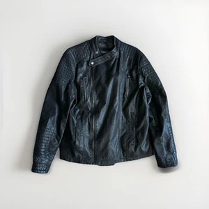 Large Mens Rock Style Motorcycle Jacket Coat Sportswear Biker Bomber - Picture 1 of 5