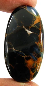 60,45 Karat Natur Golden Blau Pietersite Edelstein Cabochon Draht Wickel Stein - 62211 - Bild 1 von 5
