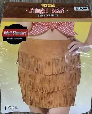 Linda falda falda con flecos occidentales para mujer adulta disfraz Halloween talla estándar Foto 1 de 4