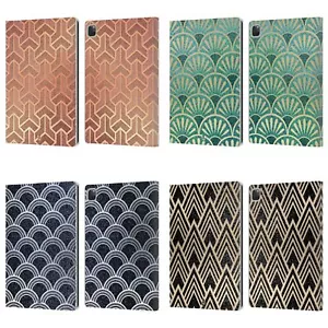 TEXTURED ART DECO PATTERNS LEATHER BOOK WALLET CASE & WALLPAPER FOR APPLE iPAD - Picture 1 of 10