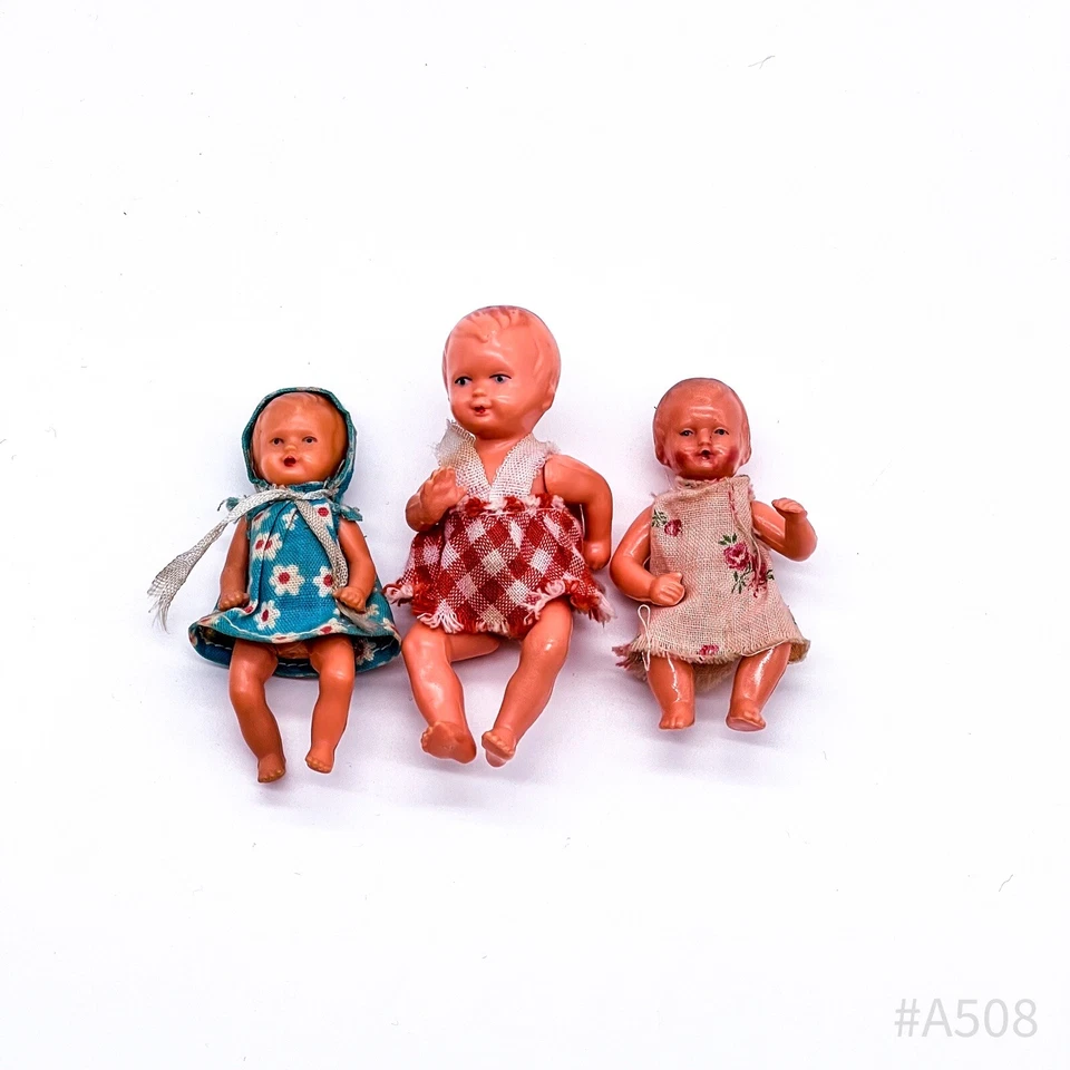 3x E.S.Celluloide Bambole per La Puppenstube Baby-Doll DDR W.Germany (3-tlg - Immagine 1 di 4