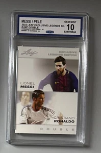 2022 Leaf Legends #LM-CR L. Messi/ C. Ronaldo Exclusive Edition CCG Gem Mint 10 - Picture 1 of 2