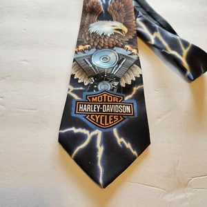 Vintage Ralph Marlin - Harley Davidson Motorcycle Neck Tie Lightening 1995 - Bild 1 von 4