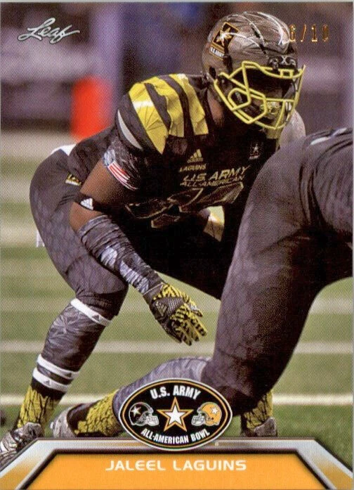 2016 JALEEL LAGUINS Leaf US Army All-American GOLD Rookie GEORGIA #/10 - Image 1 of 1