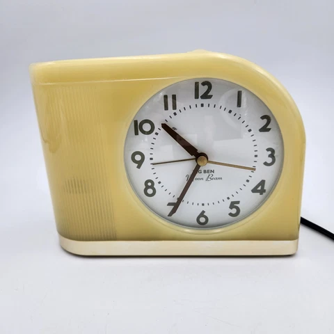 Big Ben Moon Beam Yellow Art Deco Style Light Up Face Alarm Clock #43000 Cover