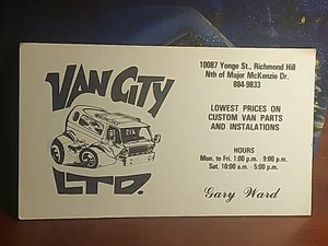 Van City LTD. Richmond Hill Ontario Custom Parts Vintage Business Card - Foto 1 di 2