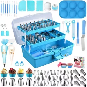237X Backzubehör Tortenplatte Deko Spritzbeutel Spritztüllen Set Kuchenplate - Bild 1 von 14
