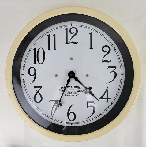 Atq Wall Clock ITR IBM International Time Recording Co Rustic Primitive Decor Cover