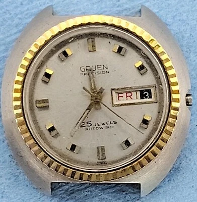 D1091 men Gruen President UFO 25J Auto Wind Automatic 710RSS Watch parts lot - image 1 of 4
