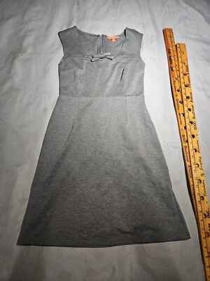Modcloth Dress Womens Medium Gray Sheath Bow Zip Retro Casual Preppy Top - Image 1 of 4