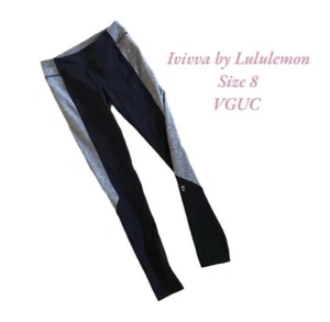 Ivivva By Lululemon Girls Leggings Size 8 Black & Gray - Picture 1 of 1