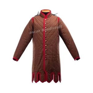 Mittelalter Gambeson Kostüm Handarbeit Gambeson Baumwollstoff Aketon Jacke Arbeit - Bild 1 von 12