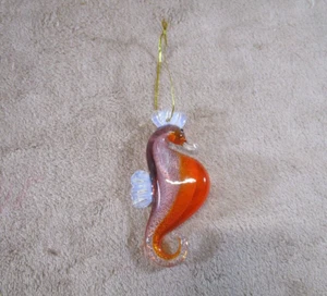 Blown Glass Seahorse Figurine Vintage Handmade 4" Ornament Sea Horse RARE - Picture 1 of 24