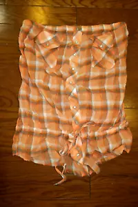 L ❤️ VICTORIA'S SECRET ❤️ 99% COTTON ❤️TOP STRAPLESS Blouse PULL ON SUMMER PLAID - Picture 1 of 6