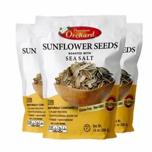 3er PACK PREMIUM OBSTGARTEN SONNENBLUMENKERNE GERÖSTET MIT MEERSALZ (JE 14 OZ) - Bild 1 von 6