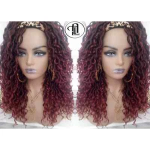Headband Braid Wig 350 Ombre Goddess Box Braids Mermaid Hair Curly Viking Braids - Picture 1 of 6