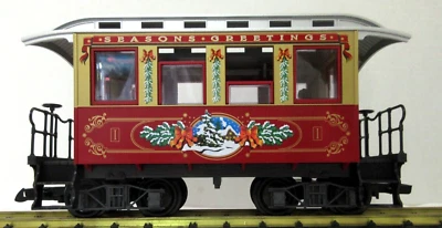 LGB 35076 SEASONS GREETINGS PASSENGER CAR VARY RARE w/ 2 PEOPLE ALL DIFFERENT - Image 1 of 4