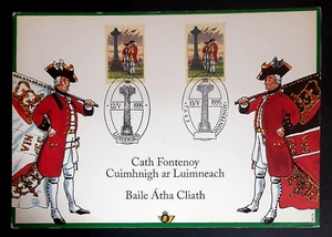 Belgium - Ireland Joint "MILITARY UNIFORMS ~ BATTLE OF FONTENOY" Souv Card 1995 - Picture 1 of 6