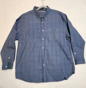 Orvis Shirt Mens XXL Blue Check Single Red Lines Long Sleeve Left Pocket - Picture 1 of 8