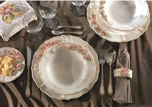 Servizio di piatti da tavola Ceramica Capodimonte Piatto Piano per Dolce Fondo - Foto 1 di 25