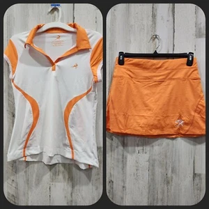 JIGGY Orange & White Athletic Outfit-Polo & Matching Skort Size LARGE**NWT** - Picture 1 of 7