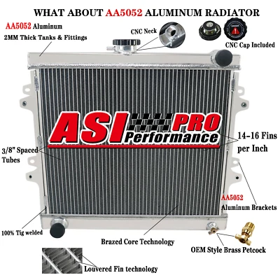 3-Row Aluminum Radiator Fits 1984-1995 1994 Toyota Pickup 4Runner 2.4L L4 MT - Image 1 of 4