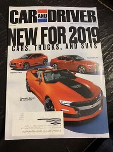 Car and Driver magazine Sept September 2018 - Picture 1 of 10