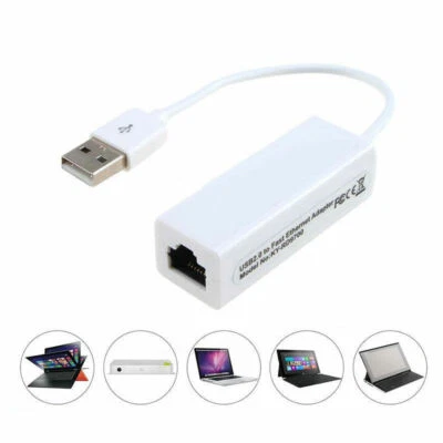 USB 2.0 to Fast Ethernet 100/ 10Mbps RJ45 Network LAN Adapter Card Dongle - Image 1 of 4