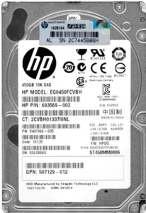 HP Hard Drive 693569-002 EG0450FCVBH 450GB 10K 64MB SAS-2 2.5'' - Picture 1 of 3
