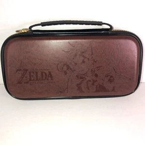 Legend of Zelda Breath of the Wild Brown Leather Carrying Case Nintendo Switch - Picture 1 of 6