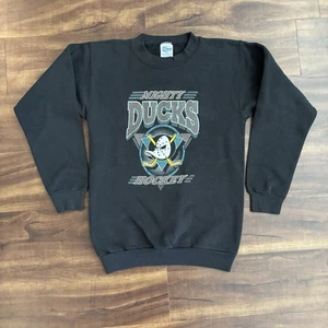 Vintage Youth Salem Sportswear Mighty Ducks Sweatshirt Size Large Hockey Black - Picture 1 of 4