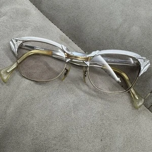 Vintage Cat Eye Gaspari Aluminum 12k Gf Bridge Eyeglasses 48mm - Picture 1 of 5
