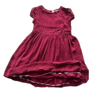 VGC SZ 12 BURBERRY CHILDREN Red Silk Girls Designer Party Dress Dots - Picture 1 of 11