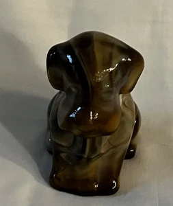 Vintage Boyd TOFFEE  Pooche Brown Slag Glass Dog 3 1/4” Free Ship - Picture 1 of 6