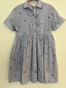 Kate Spade Womens Bumblebee and Stripes Shirt Dress Color White/Blue Size XS - Picture 1 of 10