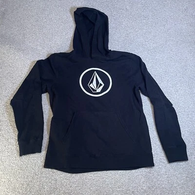 Volcom Logo Hoodie Youth XL Extra Large Black Graphic Sweatshirt Skate Surf Swim - Image 1 of 4
