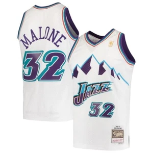 Camiseta deportiva Karl Malone Utah Jazz Mitchell & Ness 1996-1997 Mountains auténtica - Imagen 1 de 4