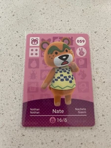 Genuine Animal Crossing Amiibo Card Nate (059) - Picture 1 of 1