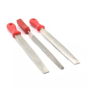 3 PIEZAS Vidrio de lima medio redondo plano recubierto de diamante de 8" pulgadas - Imagen 1 de 5