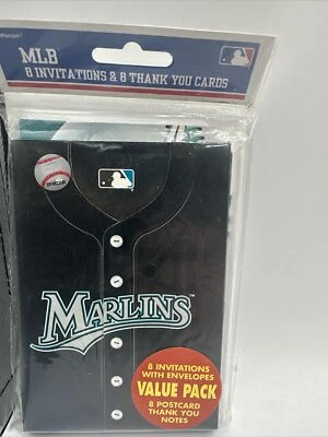 Florida Marlins MLB Béisbol Deportes Banquete Fiesta Invitaciones y Notas de Agradecimiento Foto 1 de 3