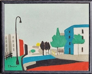 Amedeo Ruggiero ( Tunisi 1912 - Roma 1986 ). "Periferia-Roma 1959", olio su tela - Imagen 1 de 23