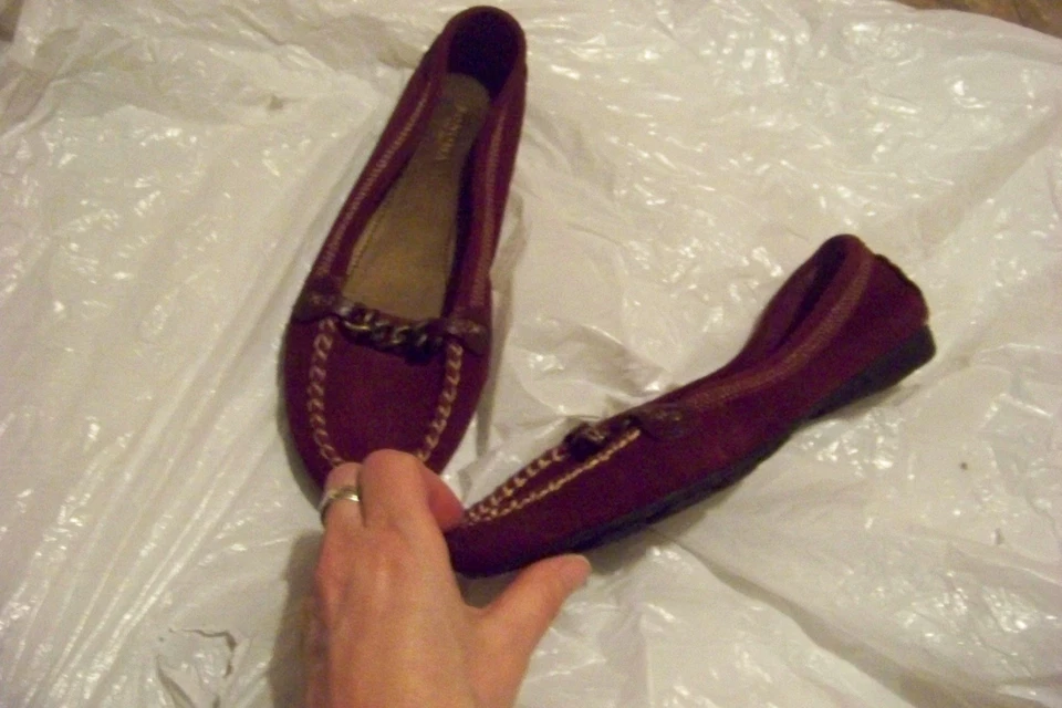 womens sonoma melanie burgundy suede leather slip on loafers shoes size 8 1/2 Foto 1 de 1