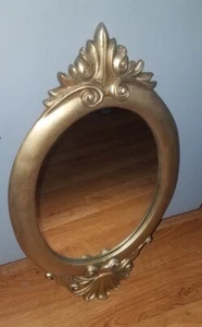 VTG Highly ORNATE Oval Wall MIRROR~Victorian Rococo Hollywood Regency MCM! - Picture 1 of 5