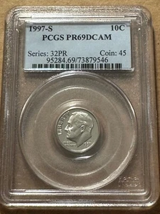 1997-S Roosevelt Dime PCGS PR69DCAM - Picture 1 of 2