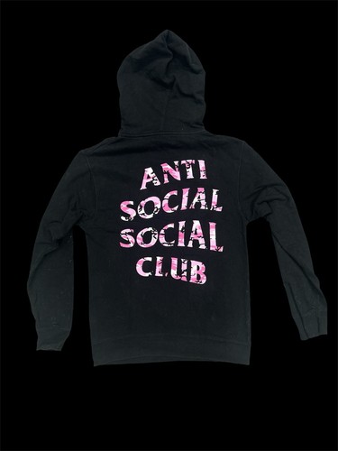 A BATHING APE (BAPE) Felpa con cappuccio uomo Anti Social Social Club Undefeated mimetica nera rosa media UNDFTD ASSC