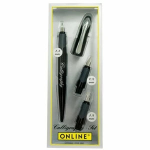 Online Calligraphy Set, Black, 3 Nib Sizes, New in Blister Pack, Made in Germany - Picture 1 of 1